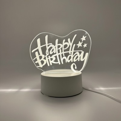 Licht Schreibtischlampe mit Motivlicht Happy Birthday