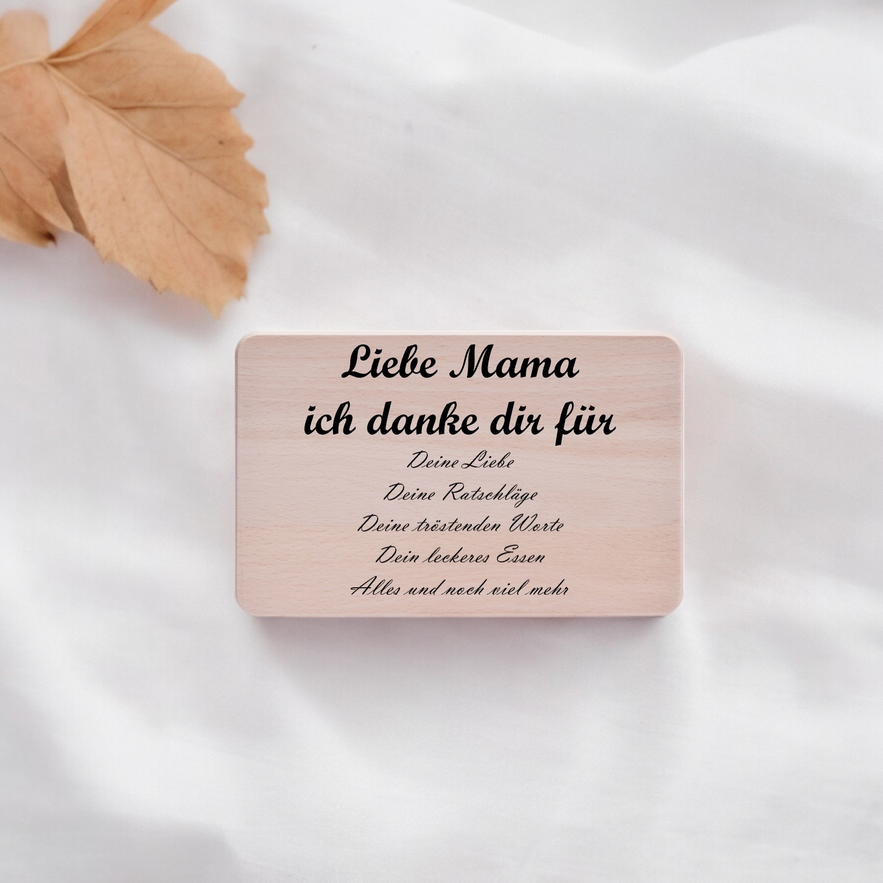 Personalisiertes Frühstücksbrett Liebe Mama ich danke dir für