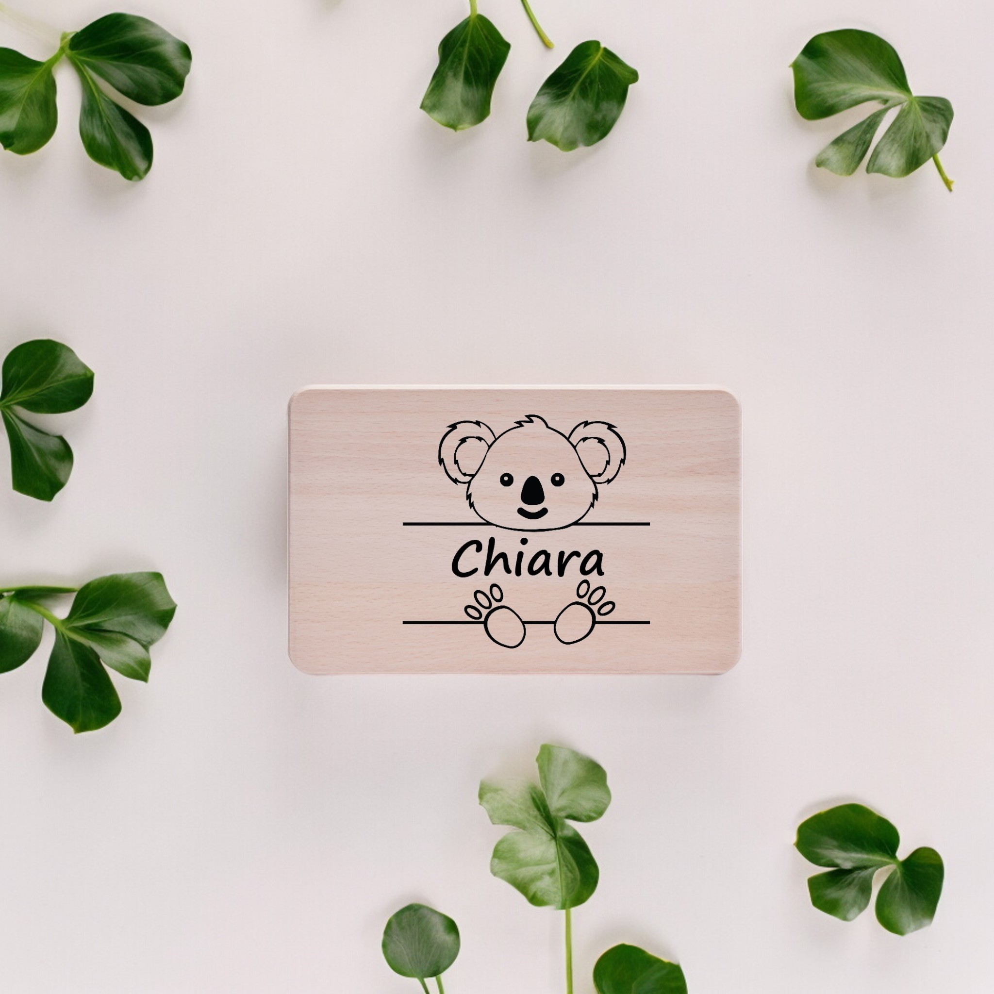 Frühstücksbrettchen personalisiert mit Koala Kindermotiv